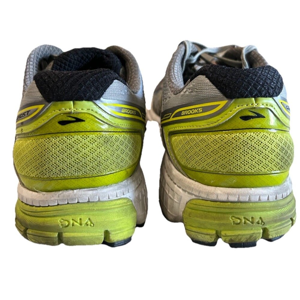 Brooks Ghost 8 Mens 12D Gray Lime Running Shoes Lace Up Sneakers 1101981D029 - Picture 5 of 7
